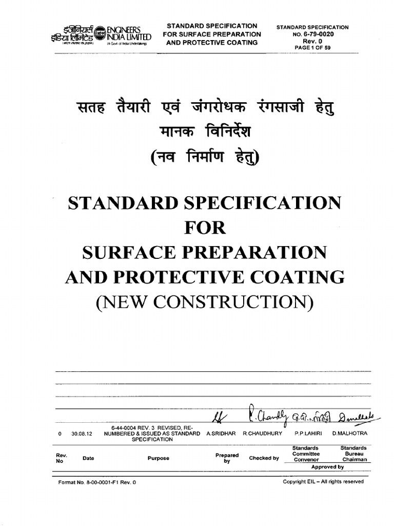 EIL Standard For Painting and Surface Preparation PDF Paint