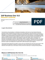 SAP Business One 10.0: Resumen Contenido