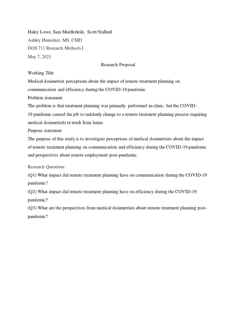 Research Proposal PDF Therapy Medical Physics