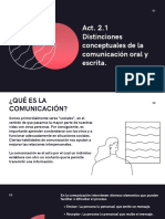 Act. 2.1 Distinciones conceptuales de la comunicación oral y escrita