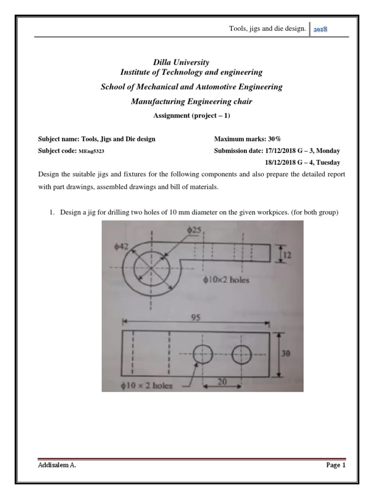 Jig and Fixture Design Project | PDF