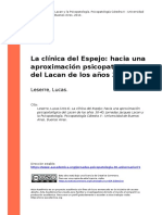 Leserre, Lucas (2014) - La Clinica Del Espejo Hacia Una Aproximacion Psicopatologica Del Lacan de Los Anos 30-40