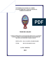 Tesis de Grado: Universidad Mayor de San Andrés Facultad de Derecho Y Ciencias Politicas Carrera de Derecho