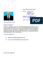 Name: Vivek Vadake Veettil: Academic Qualification