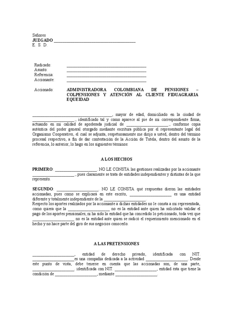 Contestación por Falta de Legitimación Pasiva | PDF | Demanda judicial ...