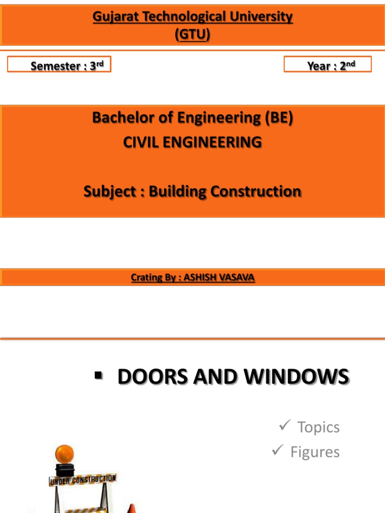 Bachelor of Engineering (BE) Civil Engineering Subject: Building ...