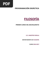 Programación 2016-17 FILOSOFÍA 1º Bach