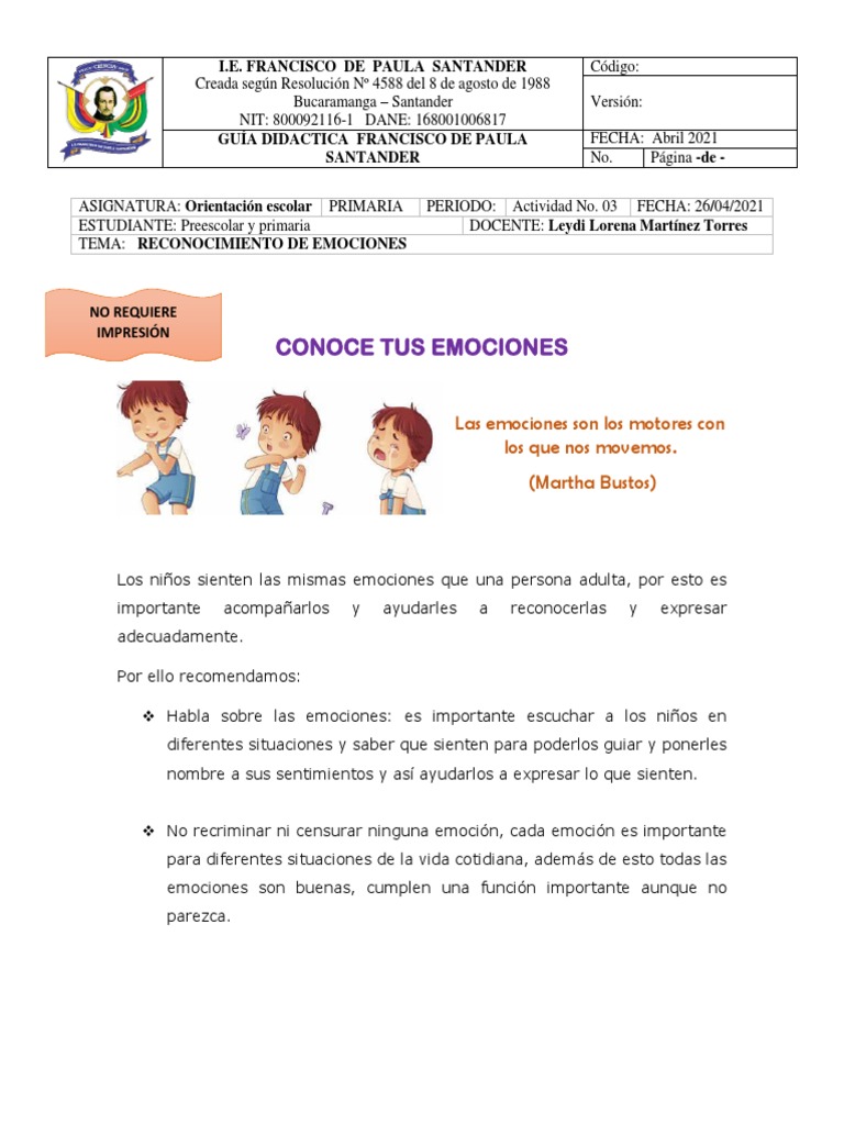 Reconocimiento de Emociones en Niños | PDF | Las emociones | Sicología