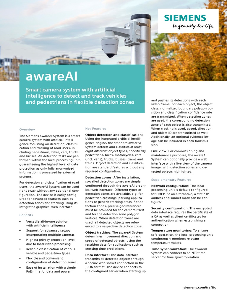 Awareai System Datasheet en 02 | PDF | Traffic | Computer Science