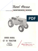 WheelHorse GT14 Owners Manual 1-7441