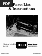 Toro WheelHorse Electric Lift Kit owners manual