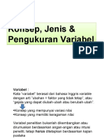 Konsep Jenis Dan Pengukuran Variabel