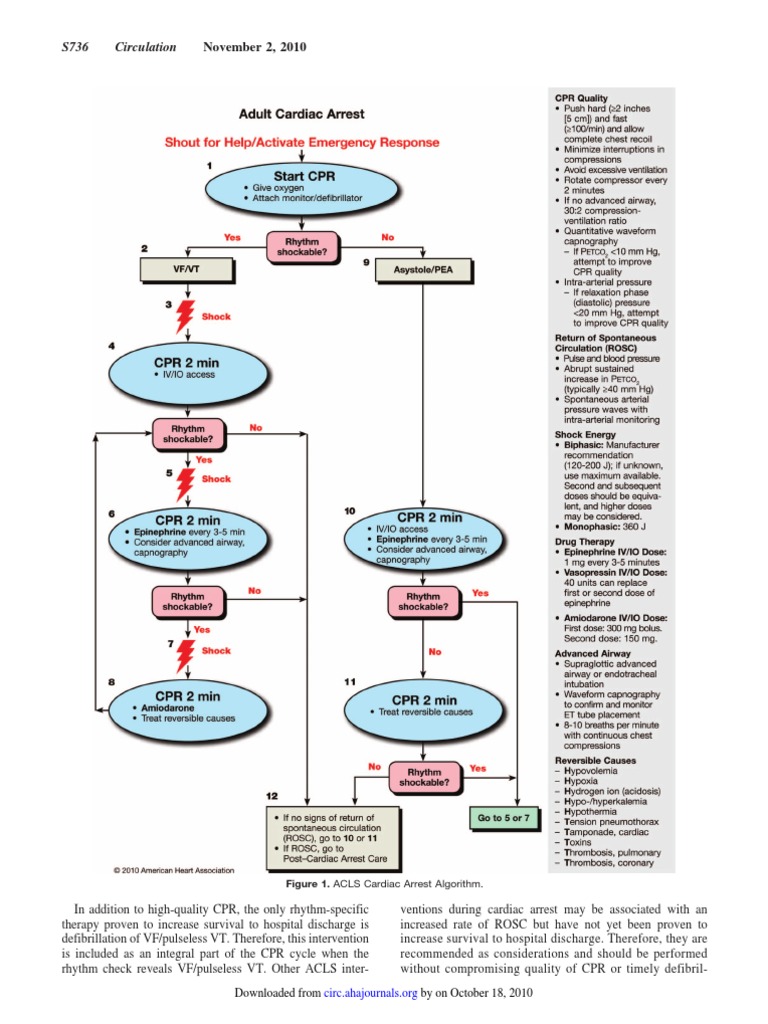 Acls Algorithms Cardiopulmonary Resuscitation Cardiac Arrest