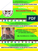 School Head: Recognition BKD