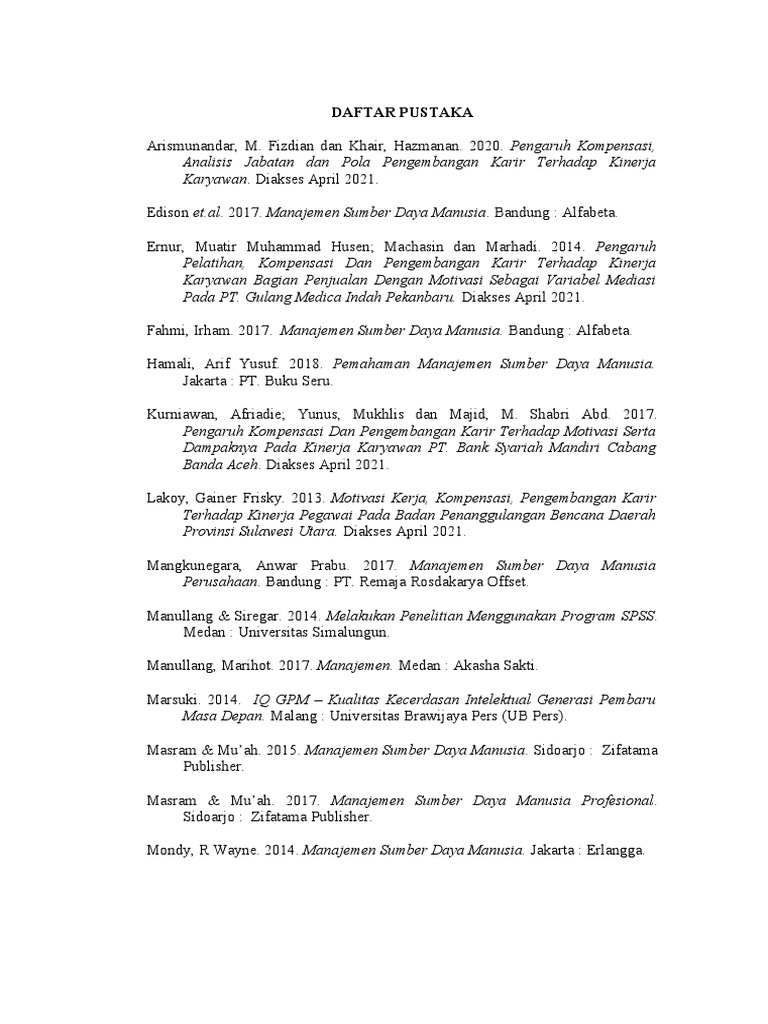 Daftar Pustaka | PDF | Karier & Perkembangan