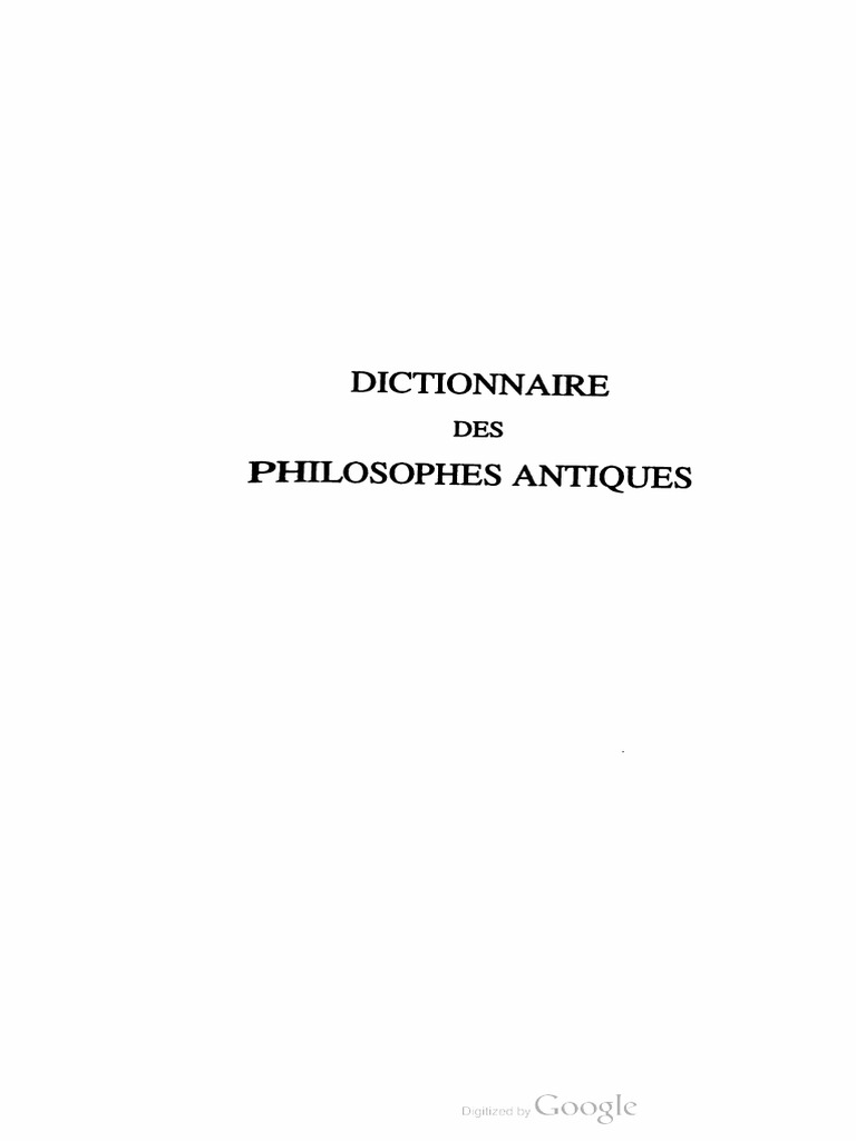 Dictionnaire Des Philosophes Antiques T 2 R Goulet Dir Pdf Neoplatonisme Science