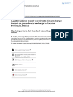 A Water Balance Model To Estimate Climate Change Impact On Groundwater Recharge in Yucatan Peninsula, Mexico