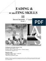 Reading & Writing Skills 11: Second Semester: 1 Quarter Week 3