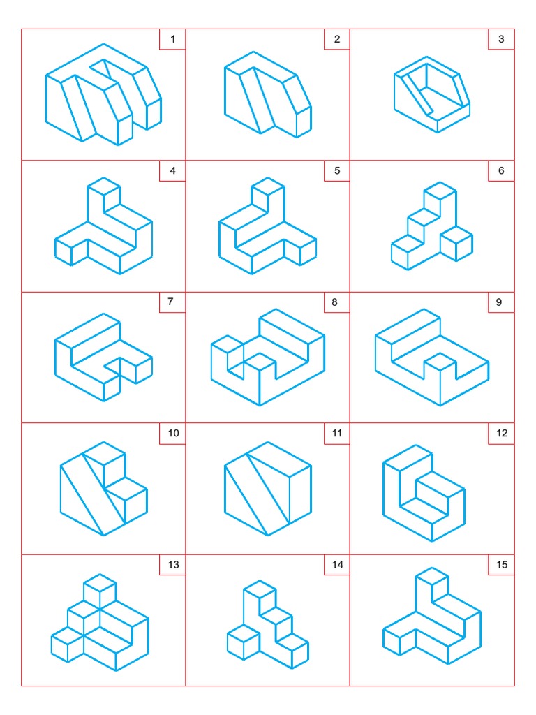 Latihan Gambar Pandangan Gambar Teknik | PDF