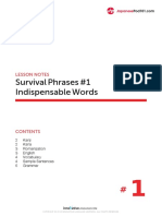 LESSON NOTES Survival Phrases #1 Indispensable Words