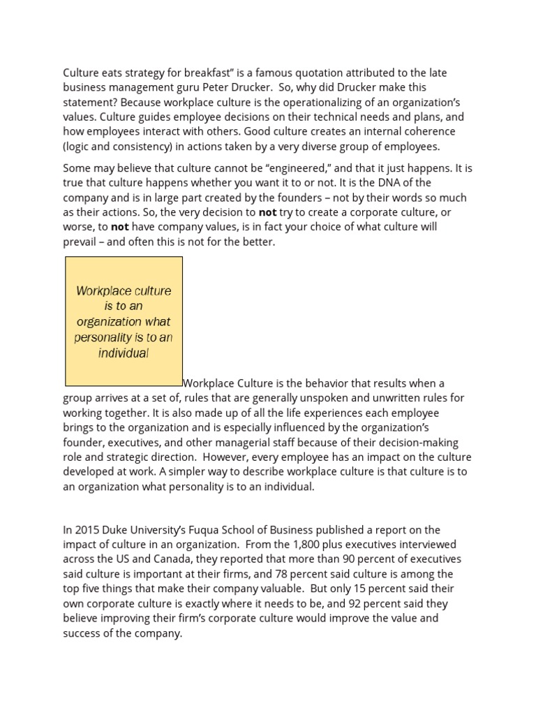 Understanding Workplace Culture Dynamics | PDF | Organizational Culture ...