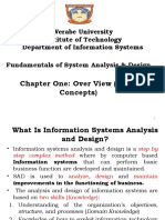 Chapter One: Over View (Basic Concepts) : Werabe University Institute of Technology Department of Information Systems