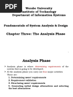 Chapter Three: The Analysis Phase: Werabe University Institute of Technology Department of Information Systems