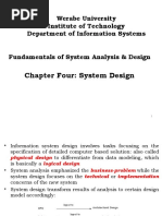 Chapter Four: System Design: Werabe University Institute of Technology Department of Information Systems