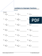 Grade 4 Mixed Numbers To Improper Fractions B