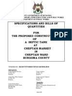 Specifications and Bills of Quantities FOR The Proposed Construction OF A Septic Tank AT Cheptais Market IN Cheptais Ward Bungoma County