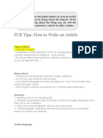 FCE Tips: How To Write An Article