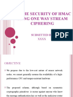 On The Security of Hmac Using One Way Stream Ciphering: Submitted by XXXX