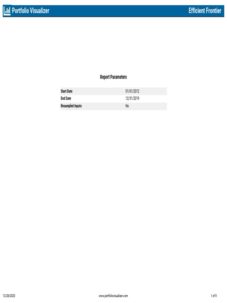 Report Parameters: Start Date End Date Resampled Inputs | PDF | Modern ...