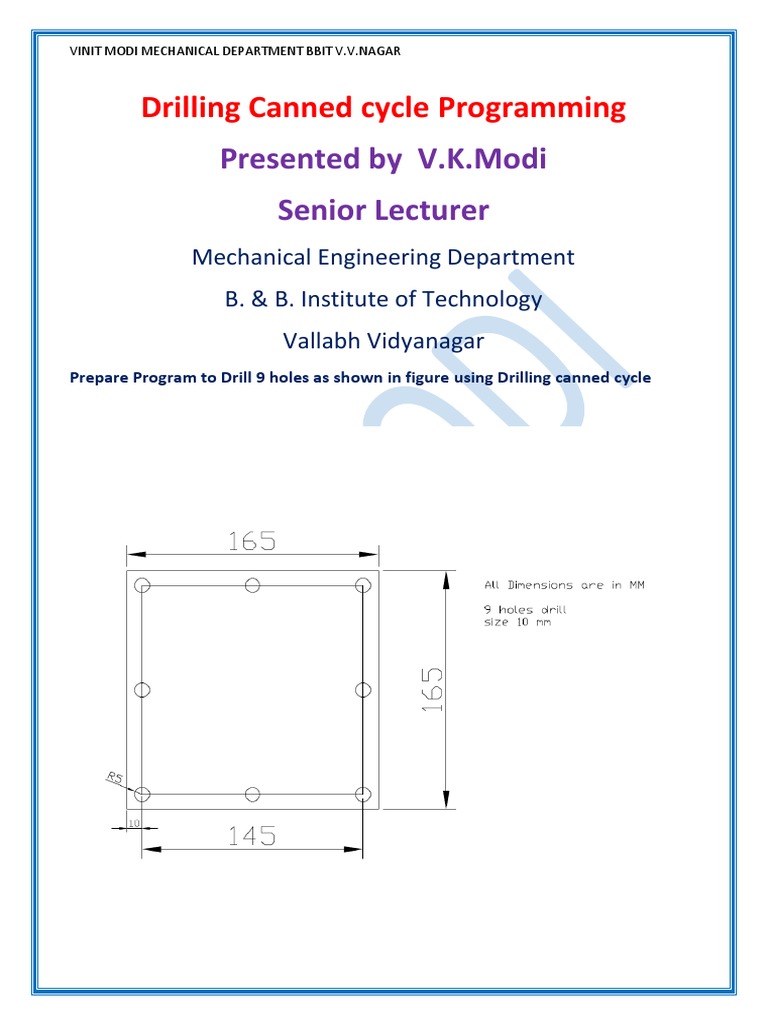 Drilling Canned Cycle Programming Guide | PDF | Home & Garden | Computers