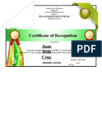 Certificate of Recognition