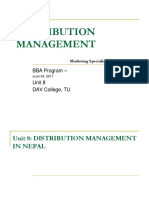 Distribution Management: BBA Program - Unit 8 DAV College, TU