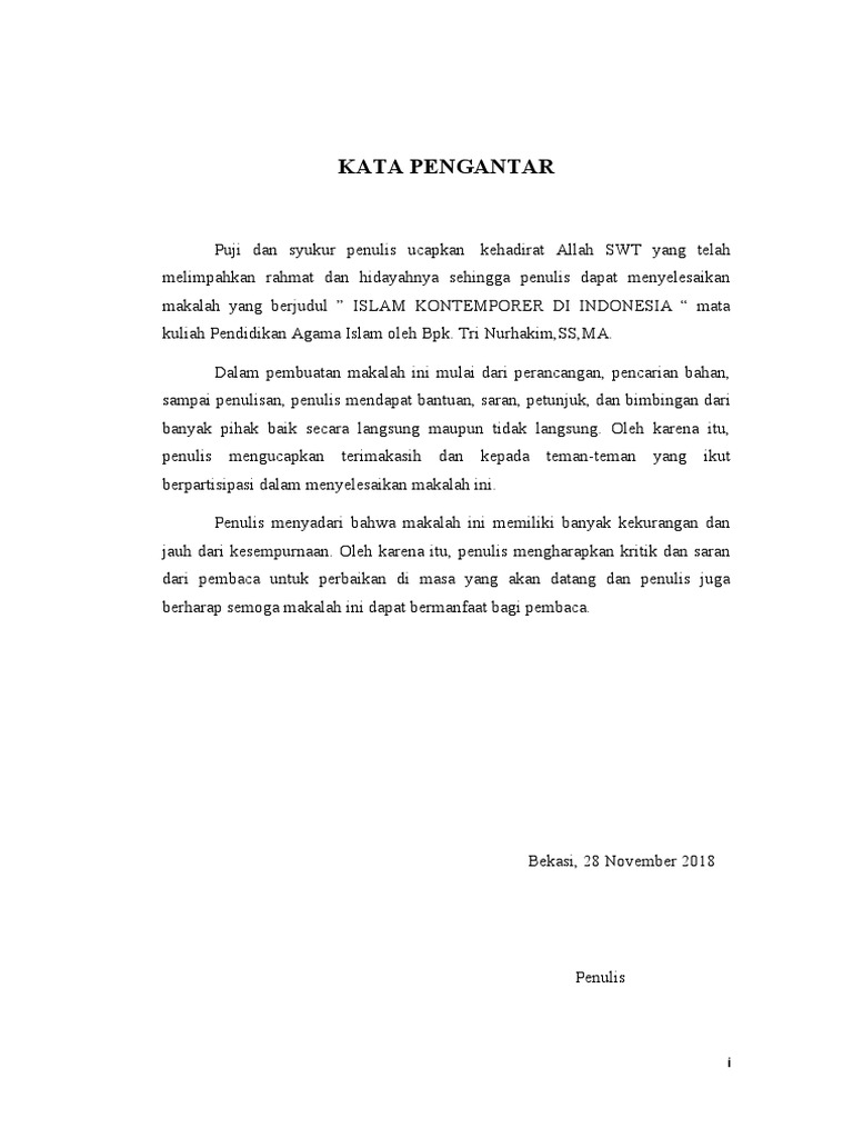 Makalah Islam Kontemporer Di Indonesia 2 PDF
