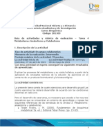 Guía de Actividades y Rúbrica de Evaluación - Tarea 4 - Metabolismo - Anabolismo y Catabolismo