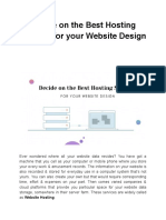 Decide On The Best Hosting Support For Your Website Design