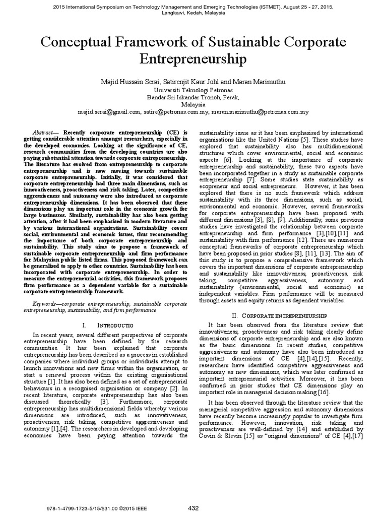 Conceptual Framework of Sustainable Corporate | PDF | Entrepreneurship ...
