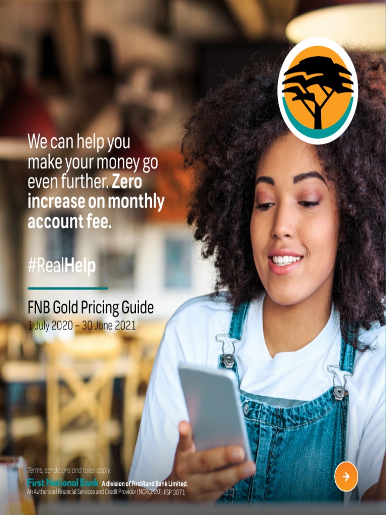 FNB Pricing Guide Gold Account PDF Credit Card Fee