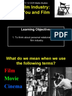 Film Industry: You and Film: Learning Objectives