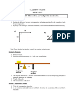 Fourth Form Physics Test