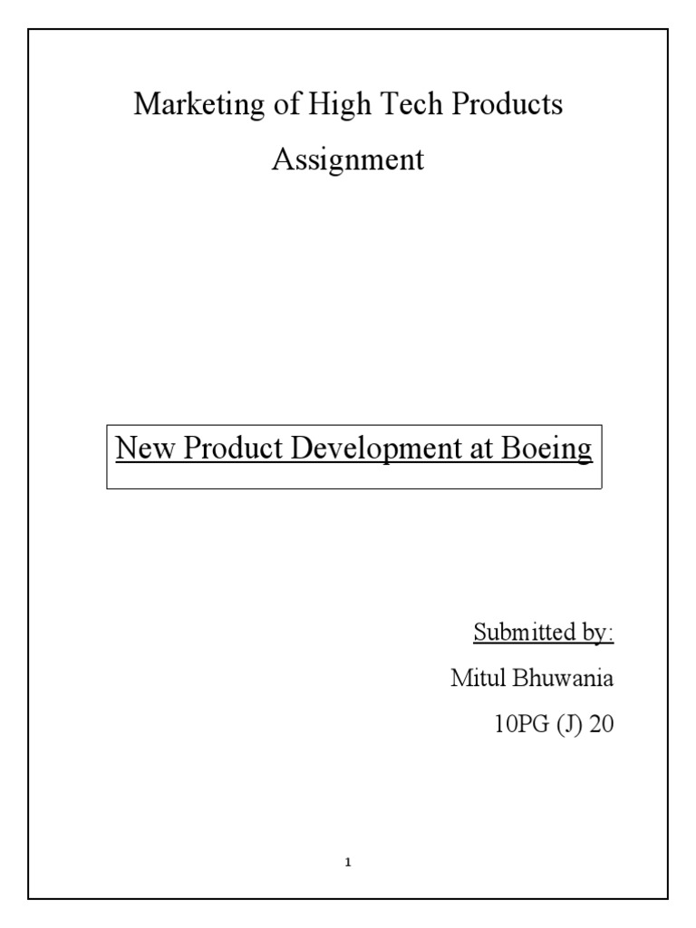 Marketing of High Tech Products Assignment: Submitted By: Mitul ...