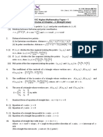 Class 11 H.math Paper 1 Formulae Sheet