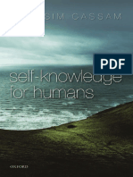 Self-Knowledge For Humans by Cassam, Quassim