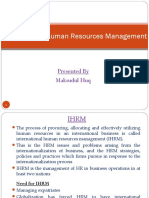 International Human Resources Management: Presented by Maksudul Huq