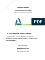 ACTIVIDAD 1. Planteamiento de Un Tema de Investigación. 6 OCTUBRE