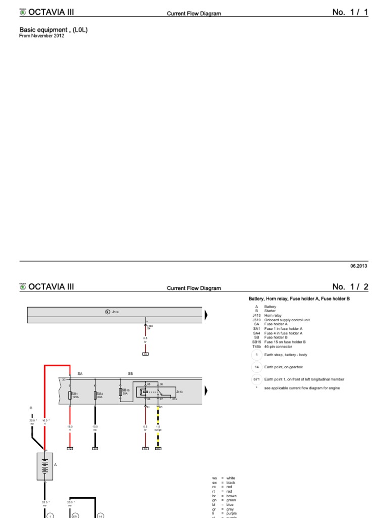 Skoda Octavia III Wiring Diagram PDF Motor Vehicle Manufacturers