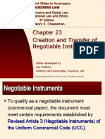 Creation and Transfer of Negotiable Instruments